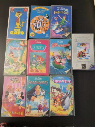10 Películas VHS Infantiles Disney y Warner Bros.