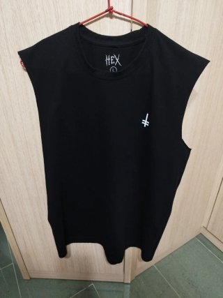 Camiseta sin mangas HEX negra talla L