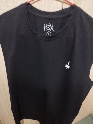 Camiseta sin mangas HEX negra talla L