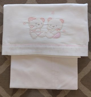 Juego sábanas cuna bordadas