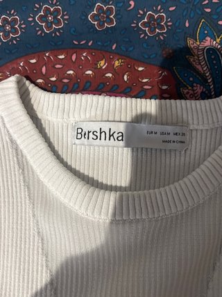 Top Bershka Blanco Talla XS