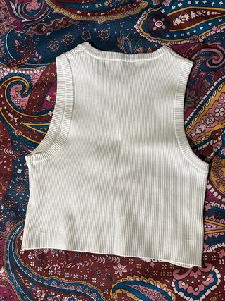 Top Bershka Blanco Talla XS
