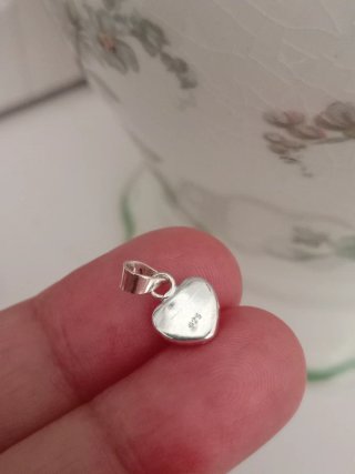 Colgante Corazón Rojo coral  Plata de Ley