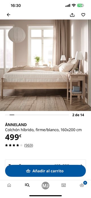Colchón Ikea Anneland 160