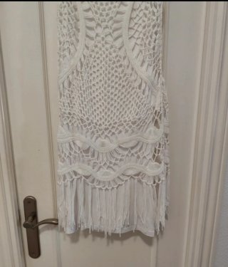 Vestido Crochet Ibicenco Blanco Talla Única