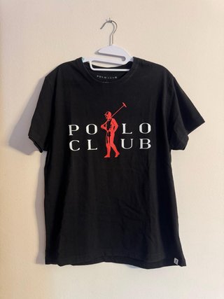 Camiseta Polo Club Negra Manga Corta