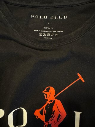 Camiseta Polo Club Negra Manga Corta