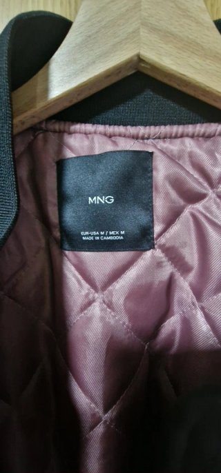 Bomber oversize Mango negra Talla M