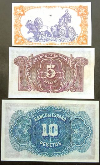 3 Billetes II República Española Reproducciones