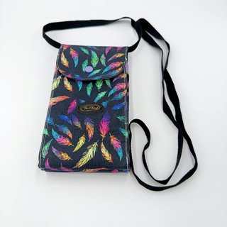 Bolso Mini Acordeón Plumas Multicolor 3 apartados