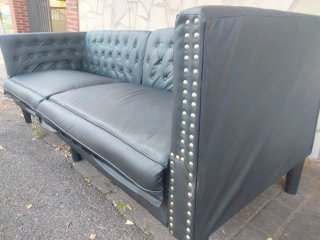 Sofá Chesterfield Polipiel Negro