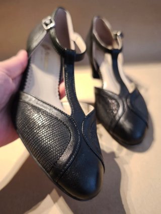 Zapatos tacón PieSanto Piel negros Talla 37