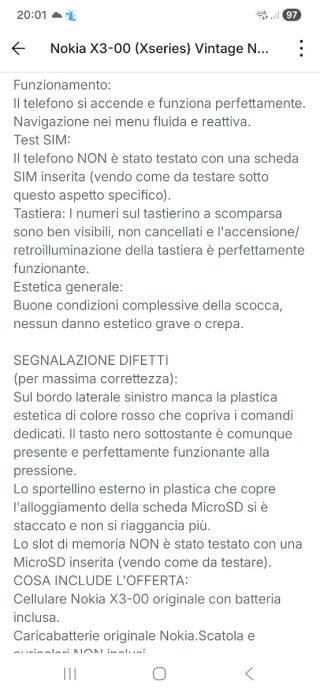 Nokia X3-00 per collezionisti  funzionante