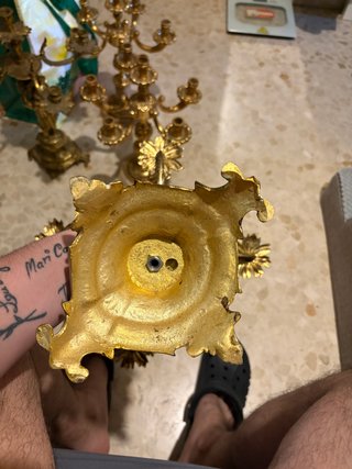 Candelabros Antiguos Dorados  URGE LA VENTA
