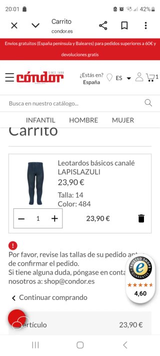 Leotardo Condor Talla 14 Marino Canalé