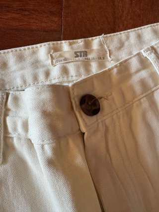 Pantalones cargo de tiro alto beige