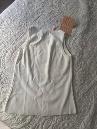 Camiseta Miu Miu Blanca con Logo Brillante Talla S
