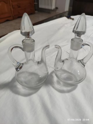 Pareja Aceiteras/Vinagreras Antiguas Vidrio