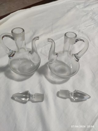 Pareja Aceiteras/Vinagreras Antiguas Vidrio