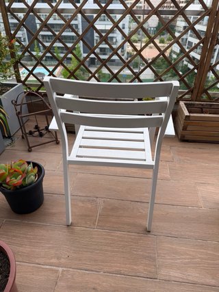 Sillón de aluminio blanco para exterior
