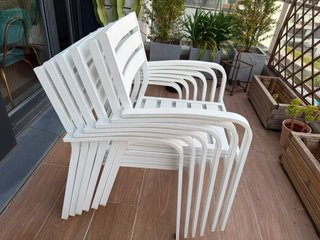 Sillón de aluminio blanco para exterior