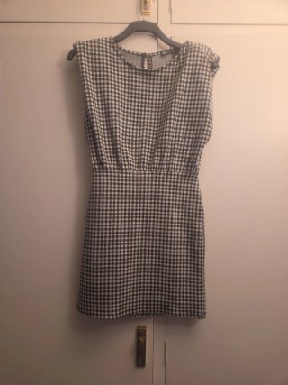 Vestido Zara Cuadros Blanco y Negro