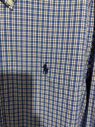 Camisa Polo Ralph Lauren cuadros azul y blanco