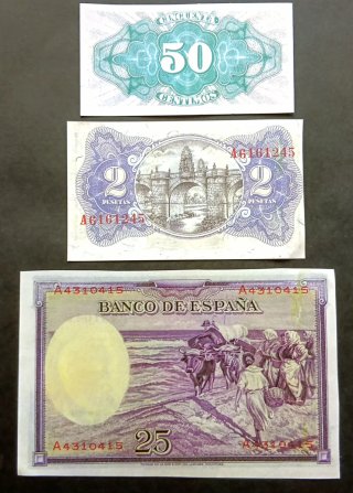 3 Billetes II República Española Reproducciones