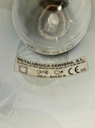 Lámpara de escritorio plateada con pinza vintage