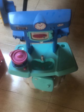 Cocina de juguete infantil azul