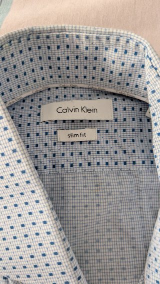 Camisa Calvin Klein Hombre Azul y Blanca