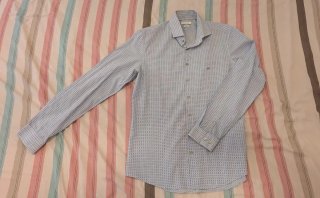 Camisa Calvin Klein Hombre Azul y Blanca