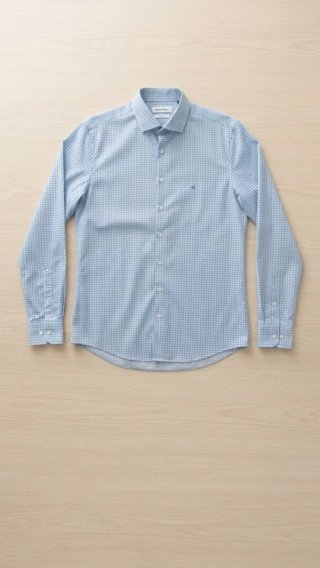 Camisa Calvin Klein Hombre Azul y Blanca