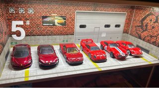 Garaje con luz y 6 Ferraris hotwheels