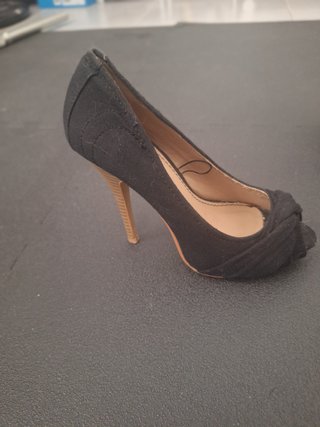 Zapatos Peep Toe Negros Talla 36