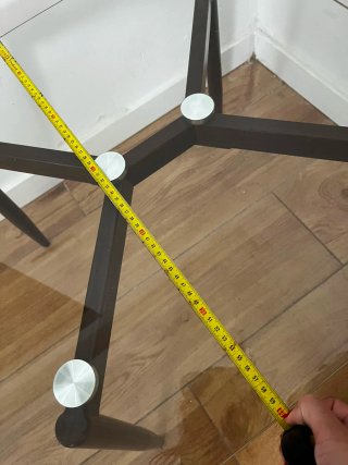 Mesa auxiliar cristal y madera
