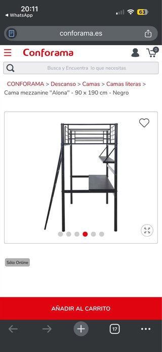 Litera con escritorio y estantería