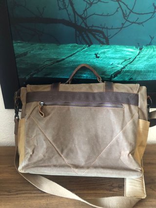 Maletín Portátil Vintage 15.6'' Cuero y Lona
