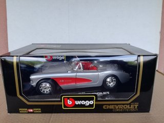 1/18 MODELLO CHEVROLET CORVETTE GREY BURAGO SCATOL