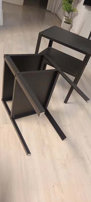 2 Comodini Ikea Knatrevik in Metallo Nero