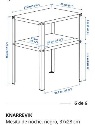 2 Comodini Ikea Knatrevik in Metallo Nero