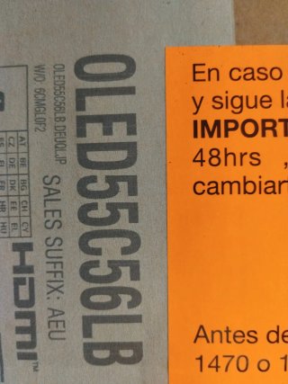 LG OLED55C56LB NUEVA ROTA en el transporte