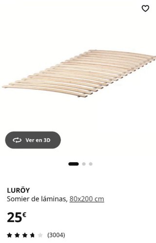 Somier LURÖY IKEA 80x200 cm