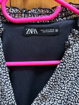 Vestido Zara manga larga estampado