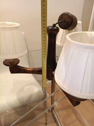 Lámpara de techo de madera y tela