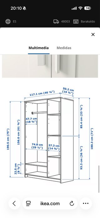 Armario Ikea Brimnes Blanco