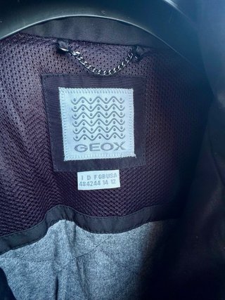 Geox Giubbotto Lungo Nero Tessuto Termico