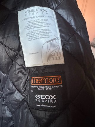 Geox Giubbotto Lungo Nero Tessuto Termico
