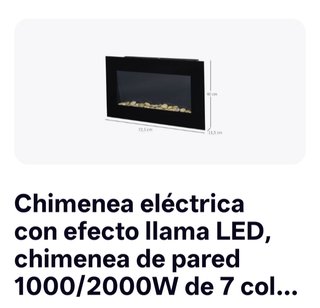 Chimenea eléctrica LED 1000/2000W