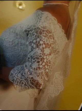 Abito Sposa Chiffon & Pizzo Macramè Tg 46/48
